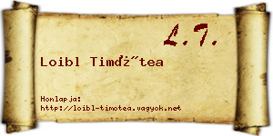 Loibl Timótea névjegykártya
